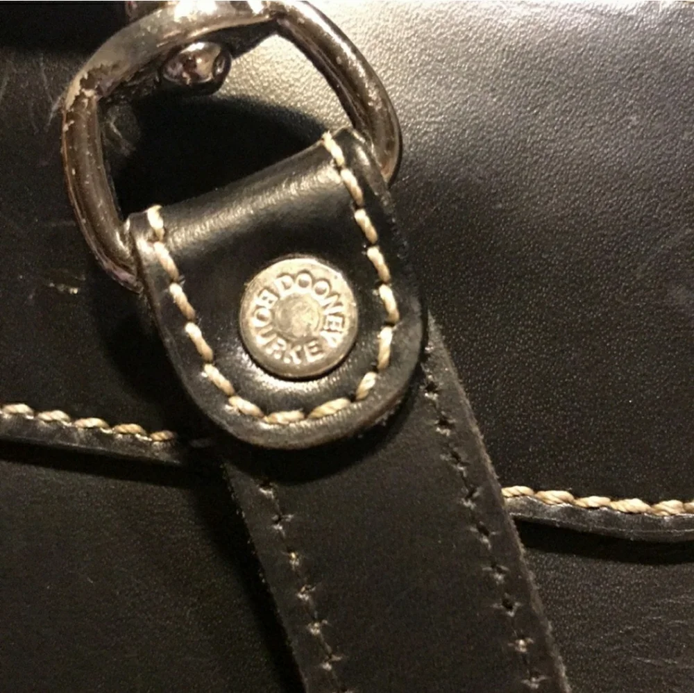 Vtg Dooney & Bourke signature monogram canvas leather backpack